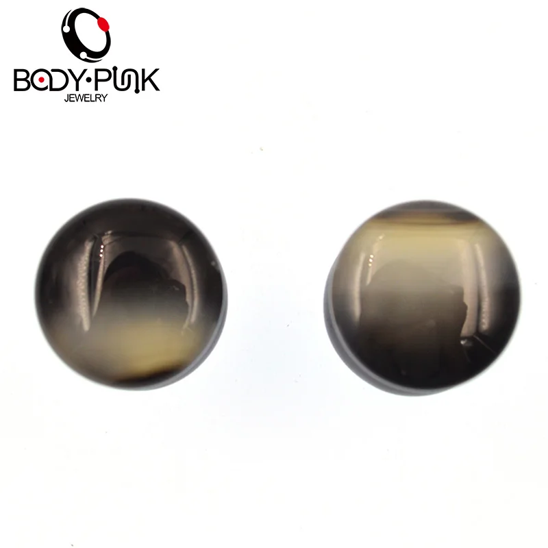 

BODY PUNK New Arrival Natural Stone Black Double Flare Ear Plug Body Piercing Jewelry Tunnel Ear Expander 6-16mm PLG 072