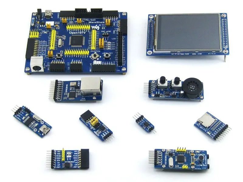 

Stm32 Board Stm32f107vct6 Stm32f107 Arm Cortex-m3 Stm32 Development Board + 8pcs Accessory Modules=open107v Package B