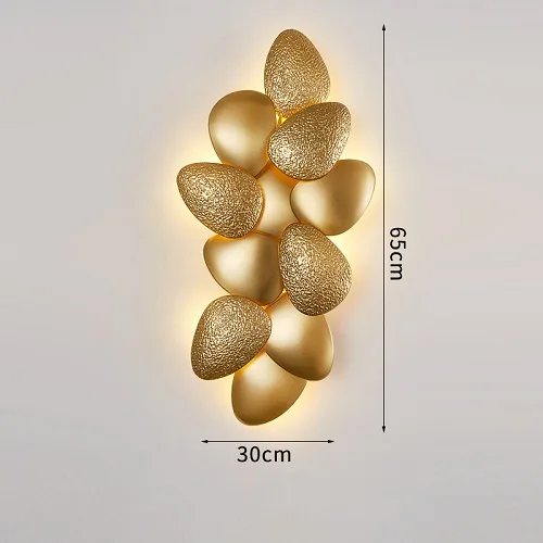 Современный дизайн светодиодный настенный светильник для гостиной роскошные золотые прикроватная тумбочка для спальни бра светильник приспособления для печенья в виде ракушки для украшения дома - Цвет абажура: W30 H60cm