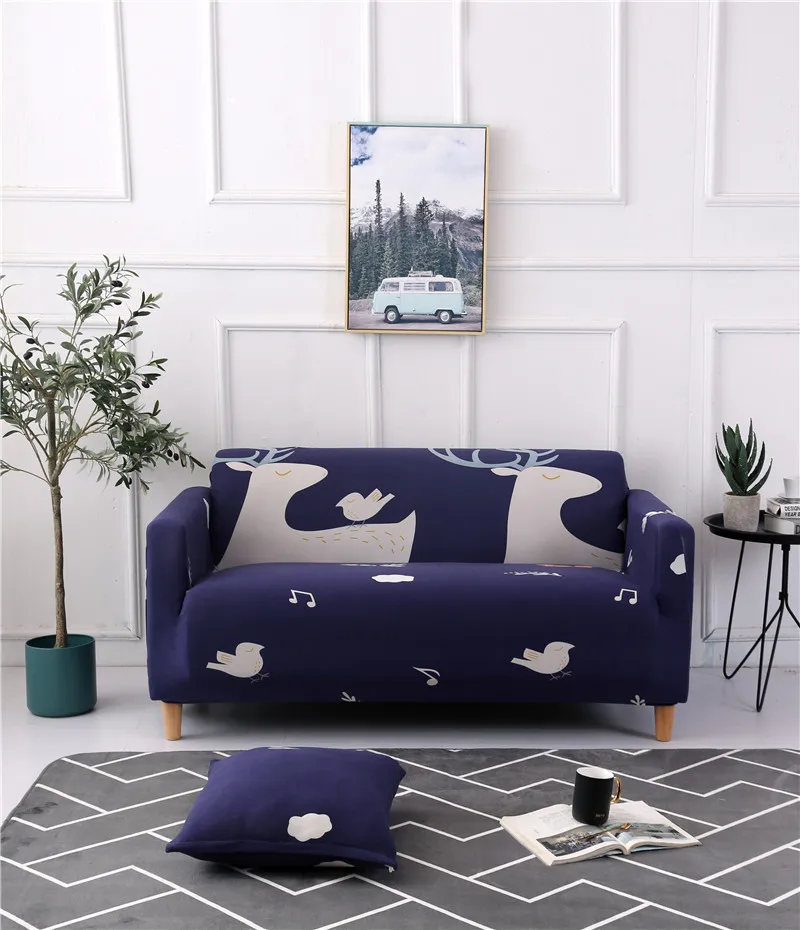 Китайские элементы чернила из стрейчевого эластичного материала с принтом диван крышка универсальный чехол диван чехлов для домашнего декора 1/2/3/4 сидения, цена производителя - Цвет: Color 4