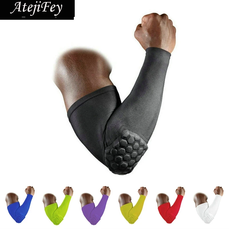 

2 Pc Professional Sport Safe Honeycomb Double Layers Shock Proof Anti-Knock Elbow Support Brace Pads Arm Sleeves Protector