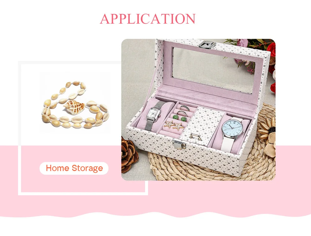 Watch Box Jewel Windowed Organizer Storage Bracelets Rings Earrings Holder  (7)