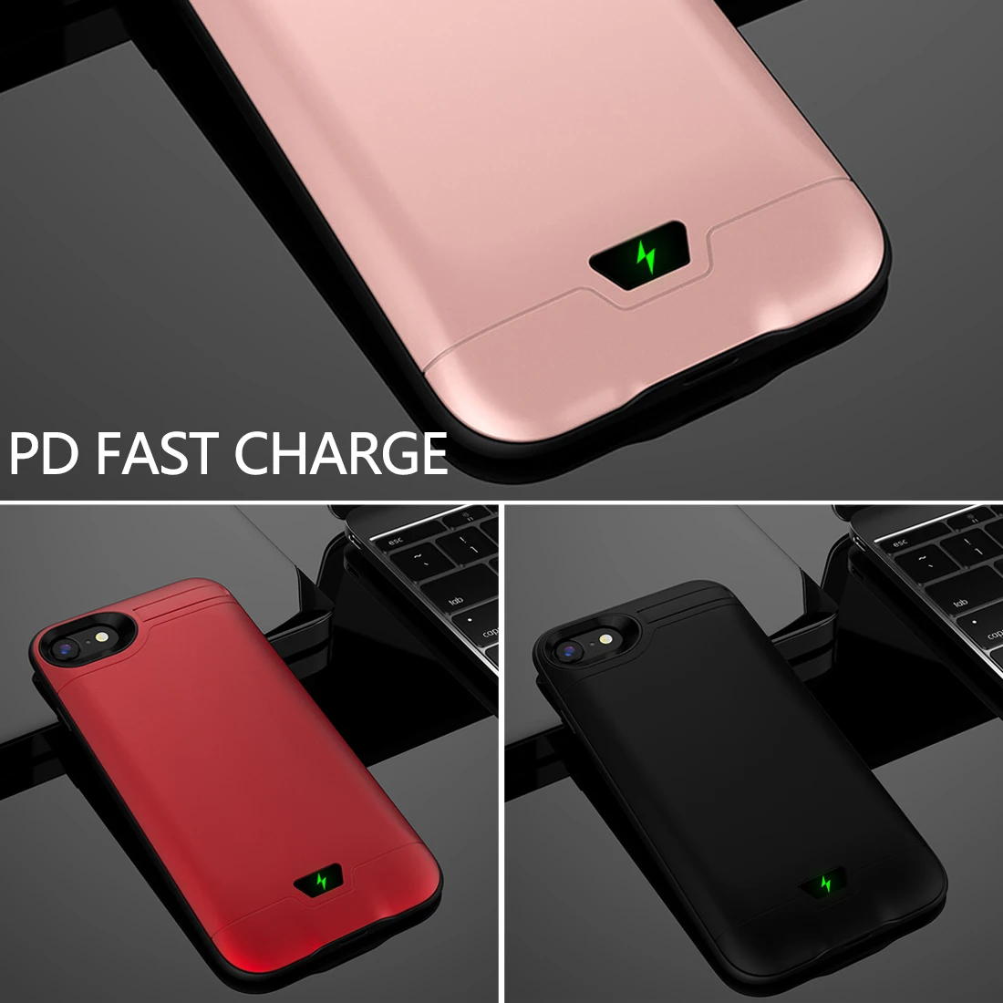 

8200 mAh Charger Case Portable External Power Bank Case for iPhone 8 plus Backup Battery Cover Kickstand Holder for iphone 7 8