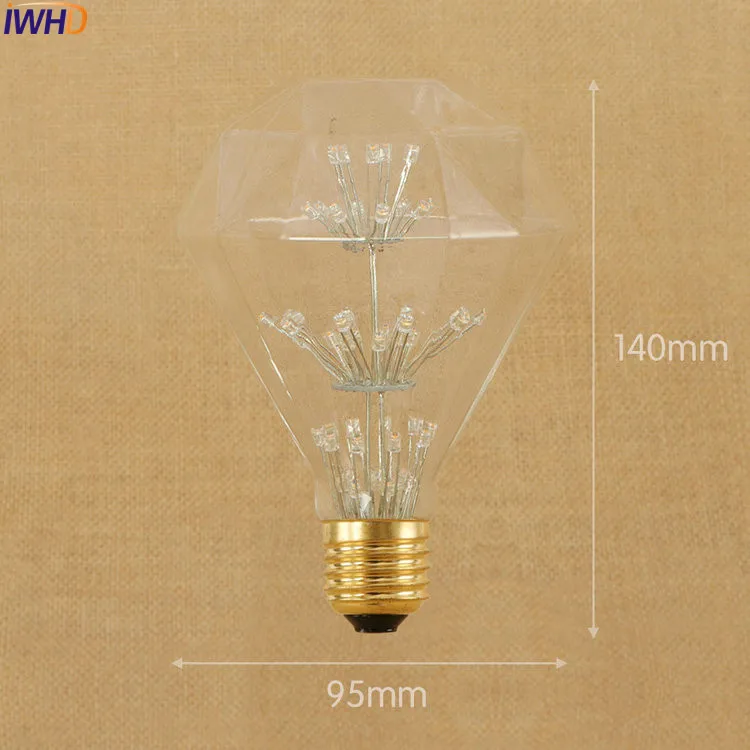 IWHD сердце лампада Эдисона лампа декоративная E27 220V 3W LED Bombillas винтажная лампочка