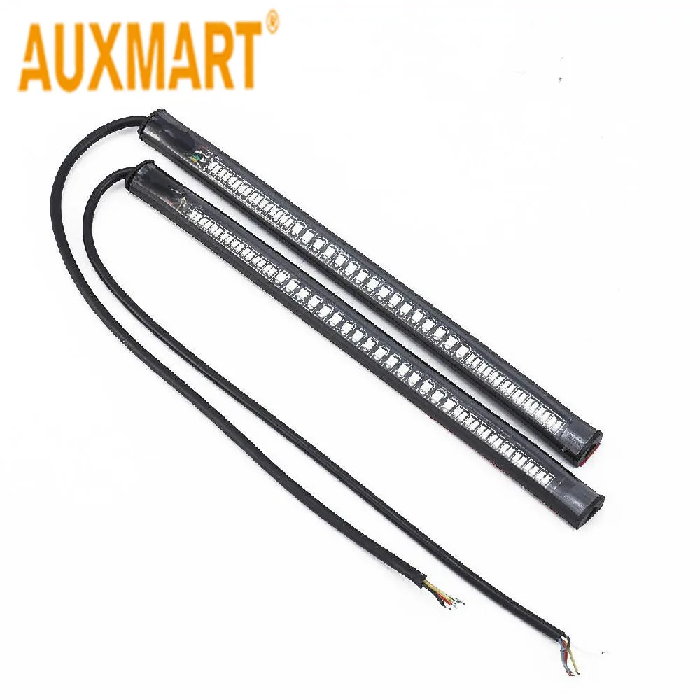 Auxmart 2 светодио дный шт. 48 LED мотоцикл интегрированный Тормозной Стоп поворотов хвост полосы света Подходит для Honda, Kawasaki, KTM, Suzuki, Yamaha