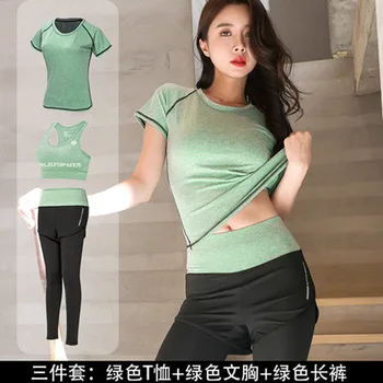

3 PCS Women's Sport Yoga Set Gym Running Sportwear Suit Fitness Yoga Clothing Workout conjunto de yoga
