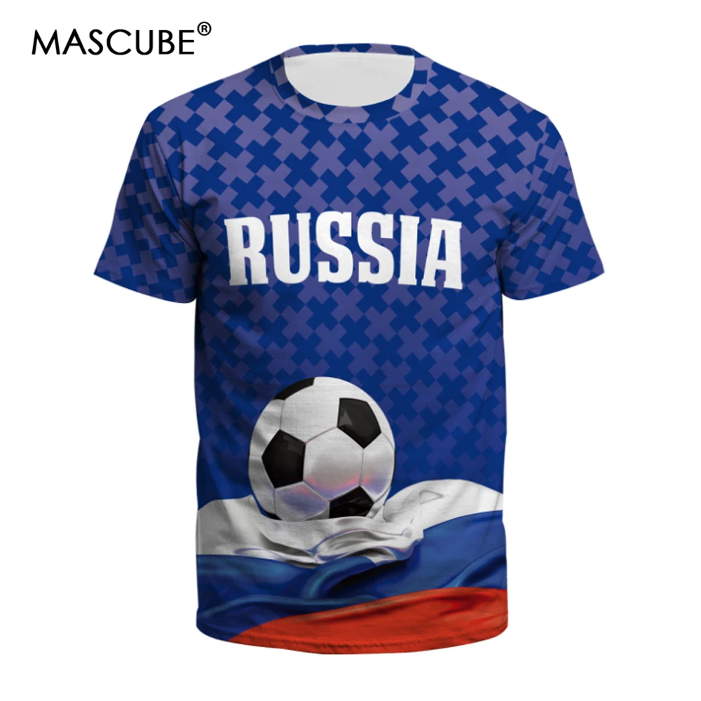 Мужская футболка с коротким рукавом MASCUBE принтом флага Футбольная команда