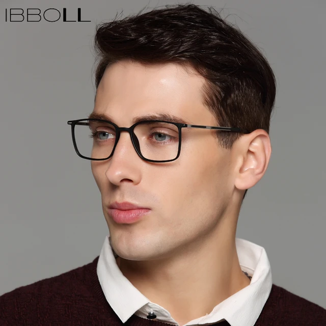 ibboll Mens Optical Glasses Frames Luxury Brand Wrap Frames Square