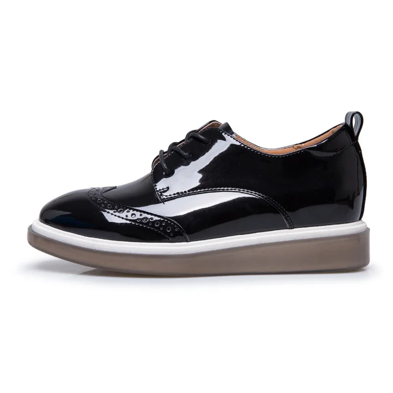 

2017 Spring New Arrival British Style Women Shoes Lace-up Platform Wedges Heel Square Toe Ladies Casual Oxfords Cut-Outs Shoes