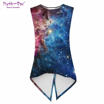 

Summer Galaxy Star Print Women Yoga T Shirt Sport Vest Crop Top Jogging Sleeveless Hollow Out Tank Tops Quick Dry Cross T-Shirts