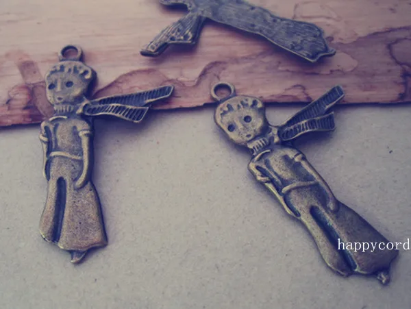 

20pcs/lot Antique Bronze girl with scarf necklace pendant charm 24mmx45mm