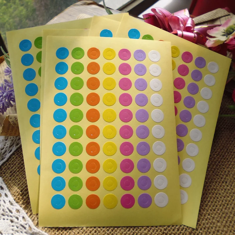 140pcs Kraft Ring Stickers Hole Paper Sticker Paper Label Gift Seal Sticker CA