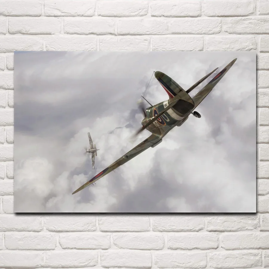 Военная Униформа Supermarine Spitfire самолета гостиная украшения дома книги по искусству Декор деревянная рамка Плакат KF870