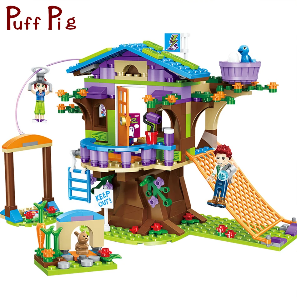 

357PCS Mia's Tree House Figures Girl's Building Blocks Kit Compatible Legoed Friends Adventure Camper Van Toys For Children