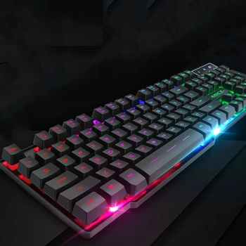 

Gaming Keyboard 104 Keycaps Backlit Gamer Wired USB Computer keyboard English Russian s for Desktop