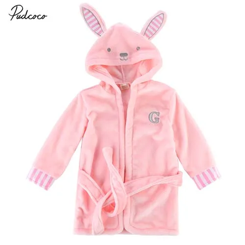 Pudcoco новорожденный малыш мальчик девочка халаты милые животные индивидуальное банный халат подарок Корона Мягкая теплая одежда От 6 месяцев до 5 лет - Цвет: Розовый