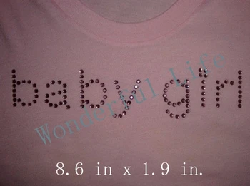 

Free shipping rhinestone iron on transfers Baby Girl Rhinestone Transfer 20PCS per lot in pink