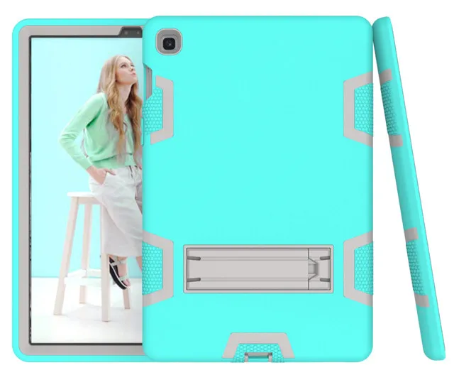 Silicon Shockproof Cover for Samsung Galaxy Tab S5e 10.5 SM-T720 SM-T725 10.5" Tablet Funda Capa Case for Kids+Film+Pen - Color: mint green gray