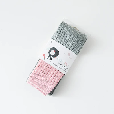 Gray Pink Новинка года; плотные колготки в Вертикальную Полоску для девочек; очень удобные дышащие детские колготки; 5 цветов; колготки для маленьких девочек; Meia Infantil - Цвет: Gray Pink