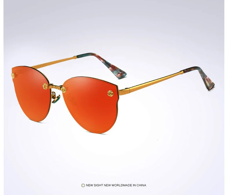 Брендовая Дизайнерская обувь поляризационные Солнцезащитные очки для женщин Для женщин Очки металла Рамки Óculos De Sol стимпанк с антибликовым покрытием очки Досуг UV400 очки - Цвет линз: red