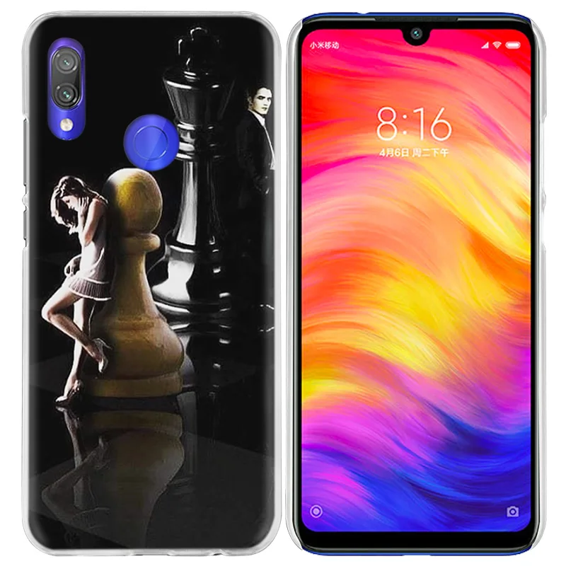 Черный и белый шахматный чехол для Xiaomi Redmi Note 7 K20 6 6A Pro Y3 7S 7A GO S2 5 mi Play A1 A2 8 lite Poco F1 жесткий чехол для телефона