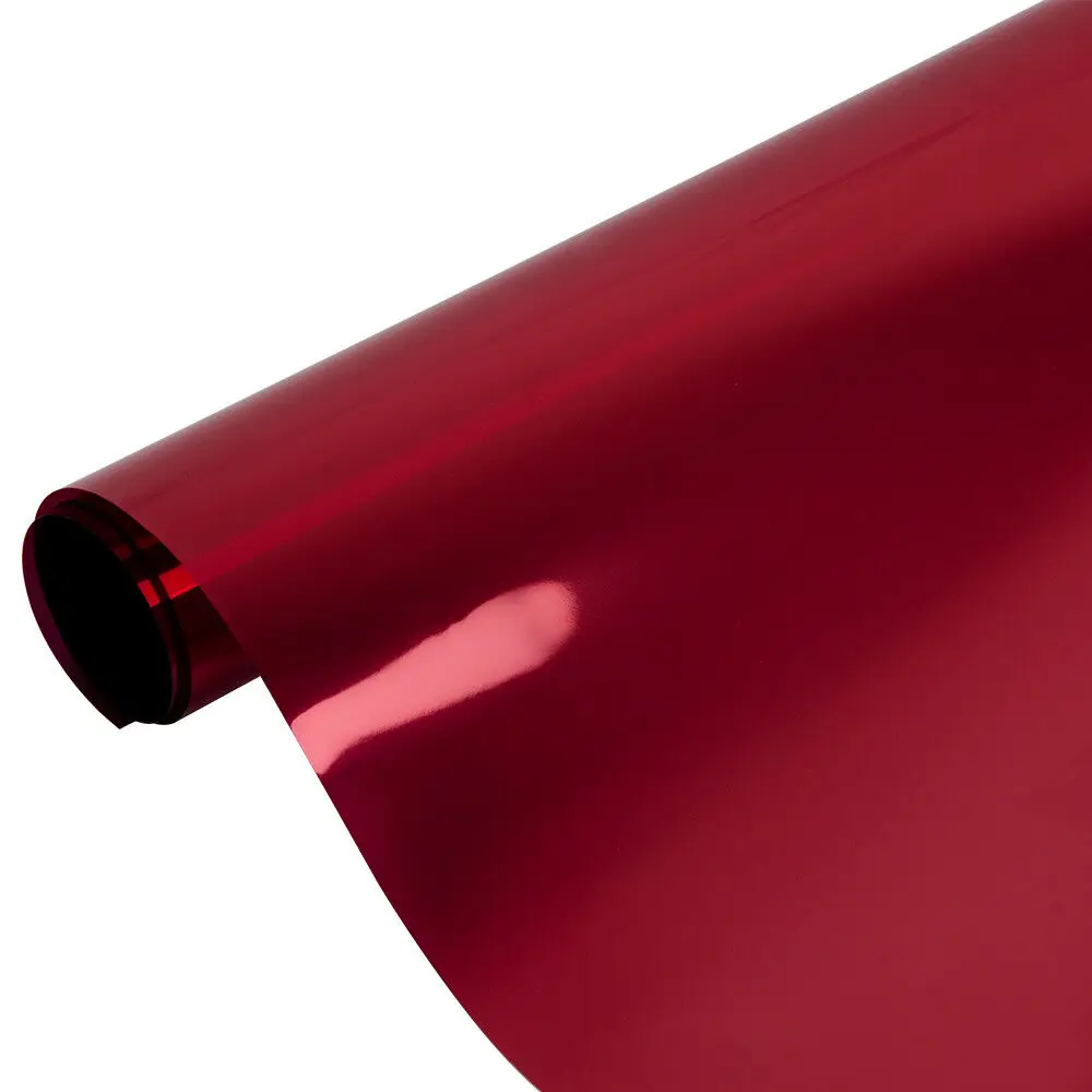 Silver & Red 95% UV Proof Solar Tint Film One Way Vision Film Building Home Office Glass Sticker Reflective Foils 0.5x1m