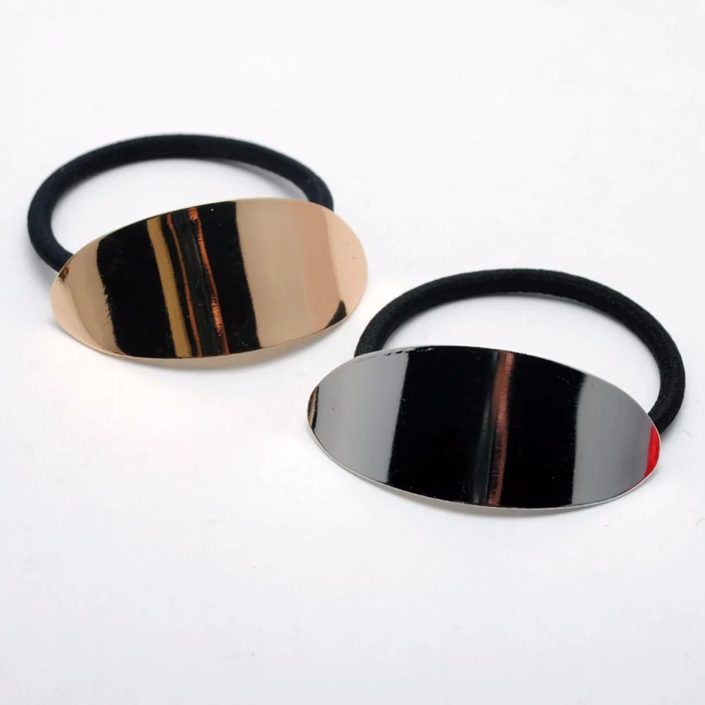 Buy 2Pc Women Hair Scrunchies Gold and Silver Elastic