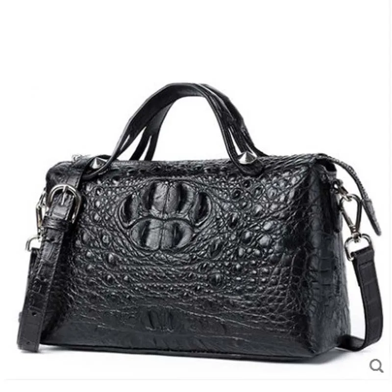 

gete 2019 New crocodile leather lady bag crossbody bag single shoulder bag women handbag lady Boston bag