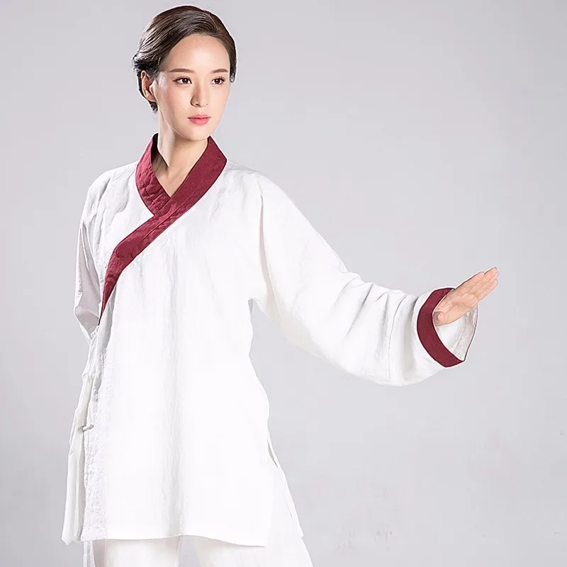 Tai Chi Uniform Woman Hanfu Line Martial Art Clothes Tai Chi Skirt