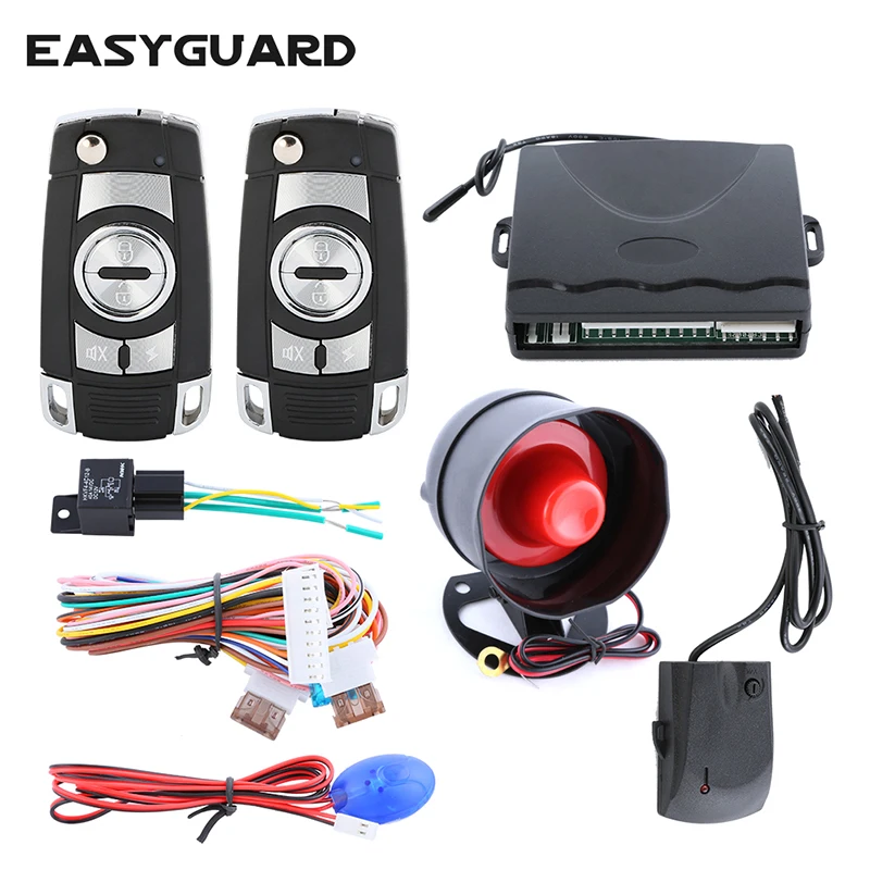 

Quality car security alarm system with LED light shock sensor central locking anti hijacking keyless entry DC12V