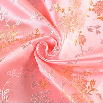 

115x100cm European style Pink Metallic Jacquard Brocade Fabric,satin jacquard yarn dyed fabric for clothing,bedding,bag,curtain