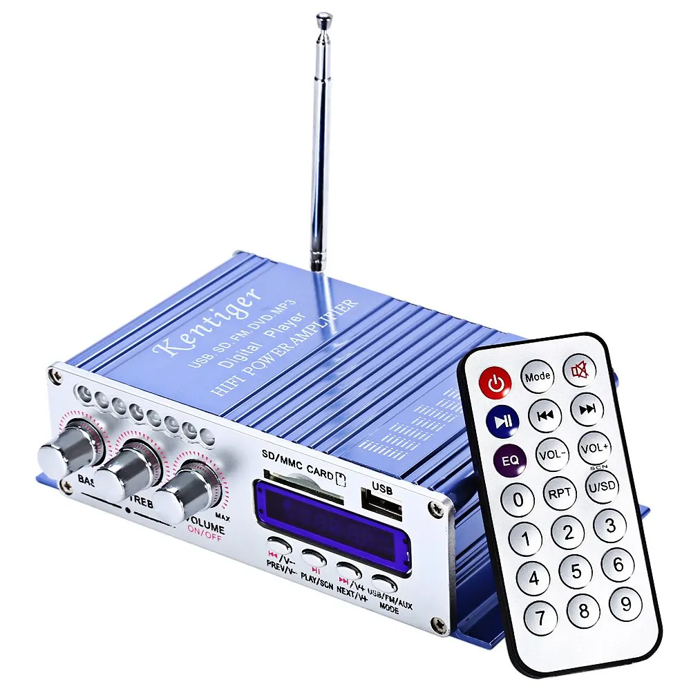 

Kentiger HY-502 2CH Hi-Fi Digital Motorcycle Auto Car Stereo Power Amplifier with Remote Control for Mobile phone MP3 MP4 PC