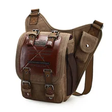Canvas Bag Men's Shoulder Messenger Retro Waterproof And Durable Pockets Travel Slung Leisure Tool Tactical