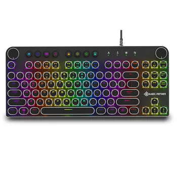

High-performance mechanical Keyboard Wireless Bluetooth RGB Dual Mode Round Keycap For Gamers#T3