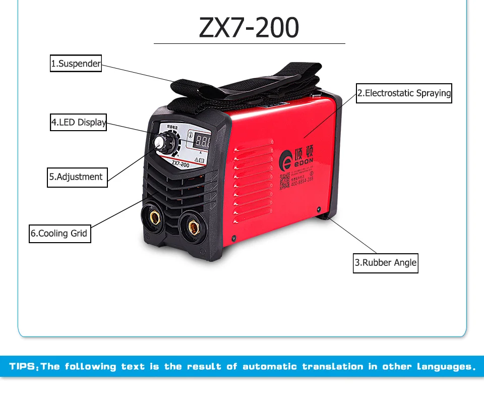 REDBO MMA/ARC/ZX7-200 DC дуговой Электрический Intenter сварочный аппарат MMA сварочный аппарат для сварочных работ и электрических работ - Цвет: shiping from China