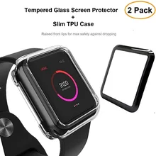 Защитный чехол для Apple Watch 4 case 44 мм 40 мм с закаленным стеклом протектор экрана для Apple iWatch 42 мм 38 мм серии 3/2/1
