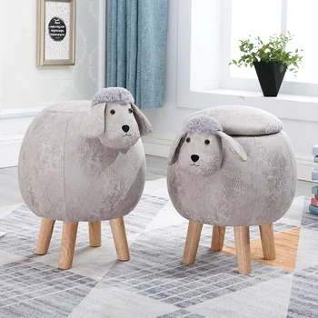 

Low solid wood ball stool sheep stool designer furniture stool home storage fabric sheep row stool