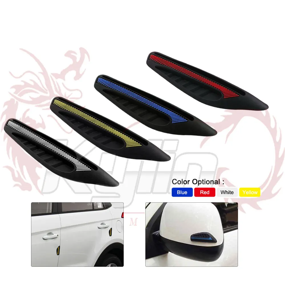 Silicone 4 x Door Edge Bumper Rearview Mirror Anti Rub Crash Bar Strip