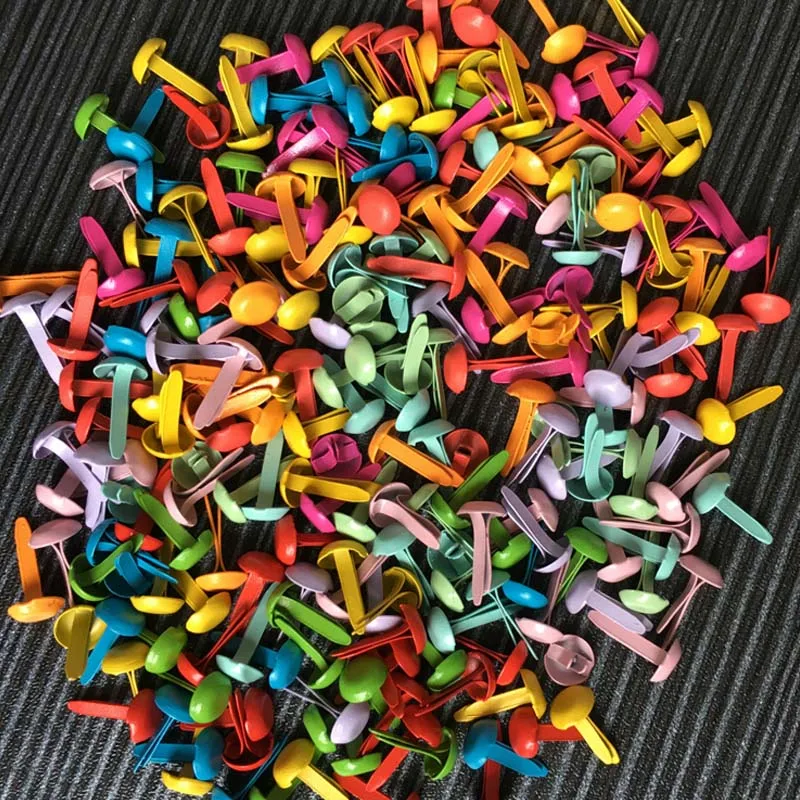 Hot Sell 100Pcs 5.5mm Mixed Color Metal Round Brads Scrapbook Brad