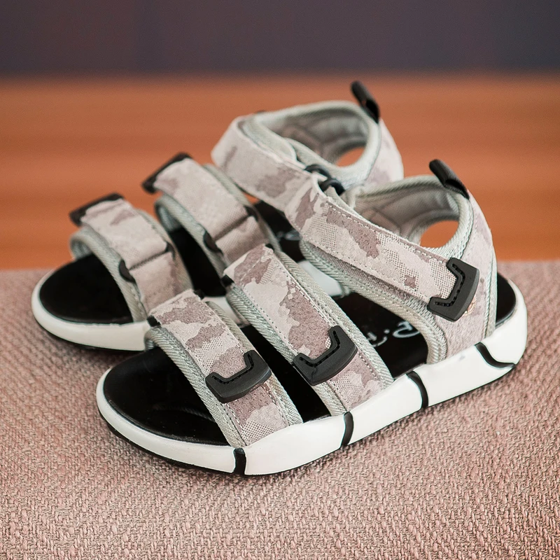 

2018 New Summer Sandals Boys High Quality Children Camouflage Fabric Casual Shoes Kids Boys Girls Comfortable Flat Sandals KS484