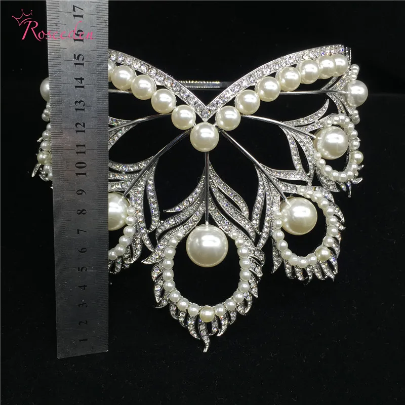 Хит продаж Корона Miss Universe разных размеров жемчужные перья круглые тиары RE484C|big crown
