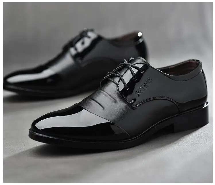 Дизайнерские итальянские оксфорды для мужчин; модельные туфли из лакированной кожи; Свадебная обувь больших размеров; Роскошные брендовые