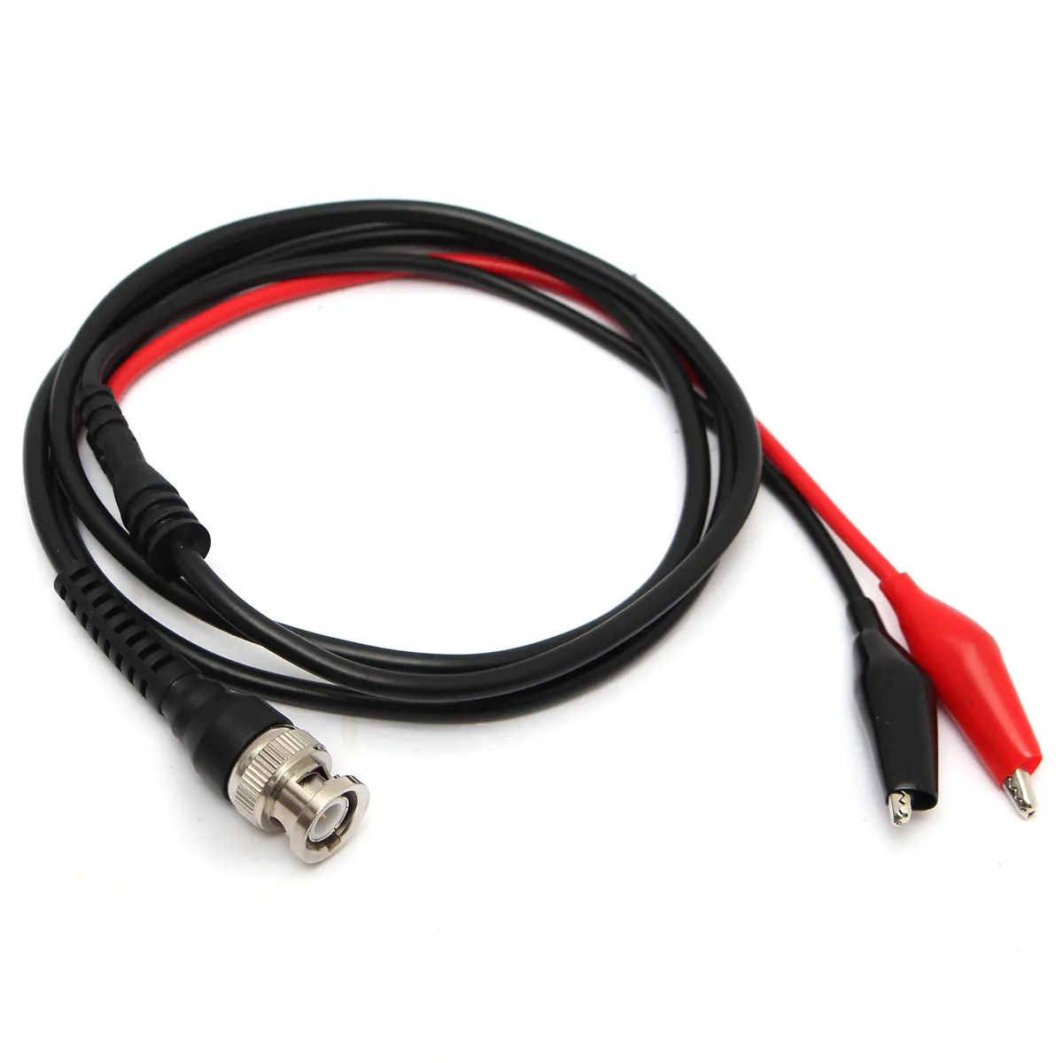 BNC Male Plug to Dual Alligator Clip Oscilloscope Test Probe Lead Cable 1m