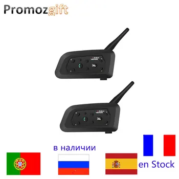 

2 pcs V6 Helmet Intercom 6 Rider 1200M Motorcycle Bluetooth Intercom Headset walkie talkie Helmet Intercom