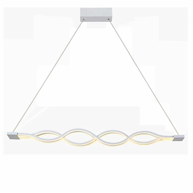 Modern minimalist wave shape LED Pendant Lights living room dining room bedroom study cafe bar dining room lamp