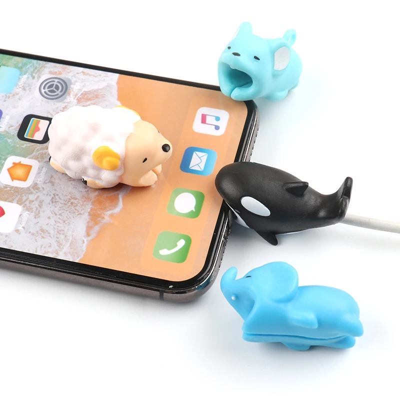 Телефон USB кабель chompers милые животные кабель протектор для iphone зарядки провода держатель мобильного телефона Кабельный органайзер