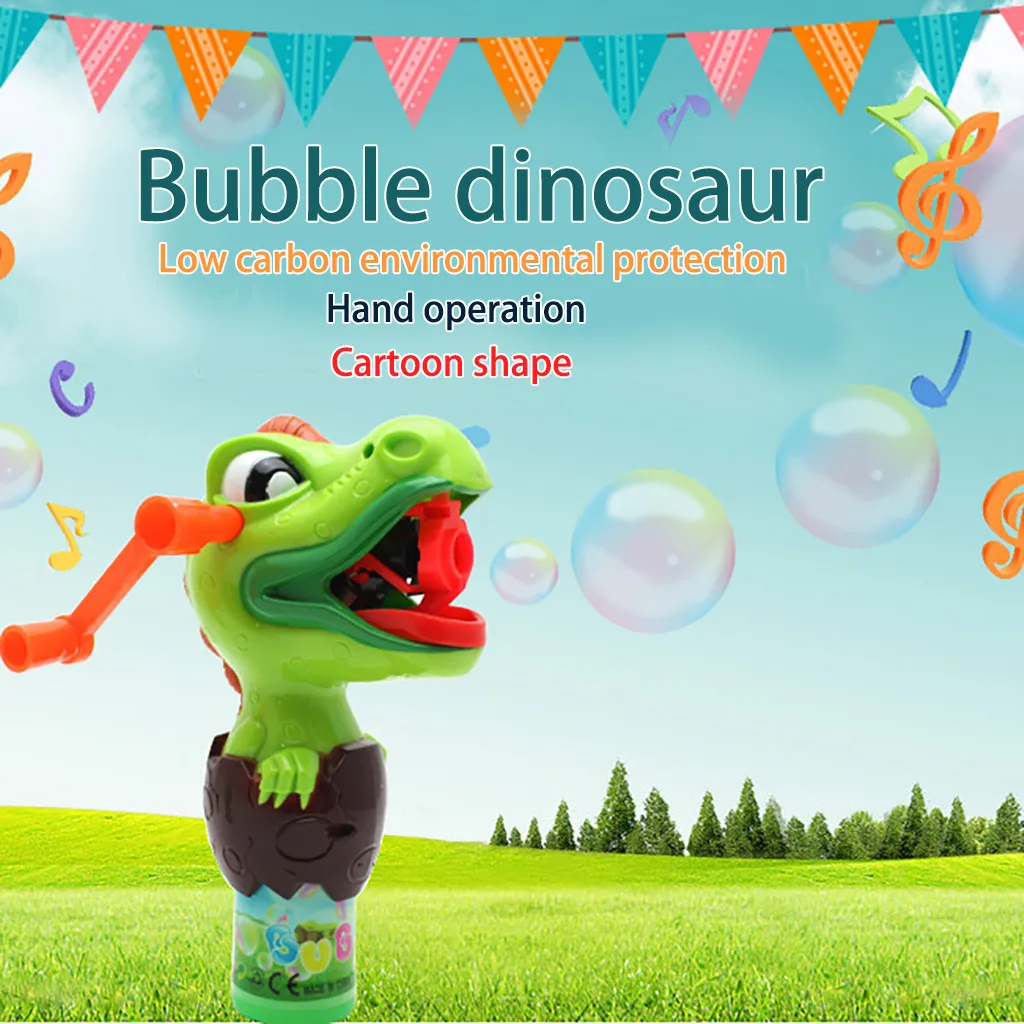 

Children Toys Summer Toy Dinosaur Bubble Manually Rotating Continuous Bubble-pressing Bubble Machine Toy Suitable for Children