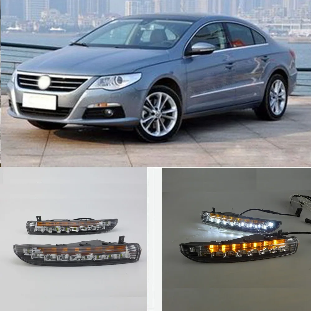 

CAPQX 1 Pair For Volkswagen Passat CC 2010-13 Front Bumper LED Daytime Running Light Turn Yelloow Signal Lamp DRL Fog Day Light