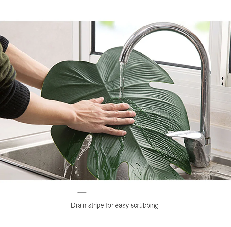 Simulated Turtle Back Leaf Placemat Artificial Plant Insulation Non-slip Tableware Home Western anti-hot plate Table Decor Mats (10)