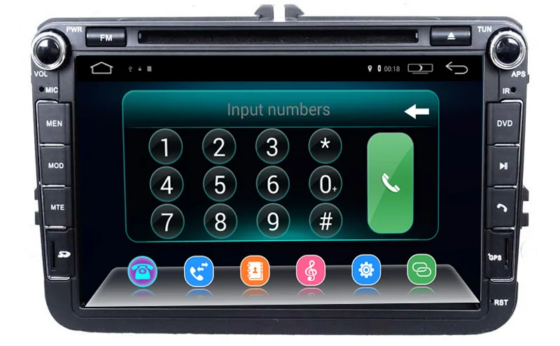 Best Android 5.1 Car GPS Navi DVD for VW/Volkswagen/Passat/POLO/GOLF/Skoda/Seat with Radio BT USB AUX SD MP3 WiFi Stereo free 8gb map 4